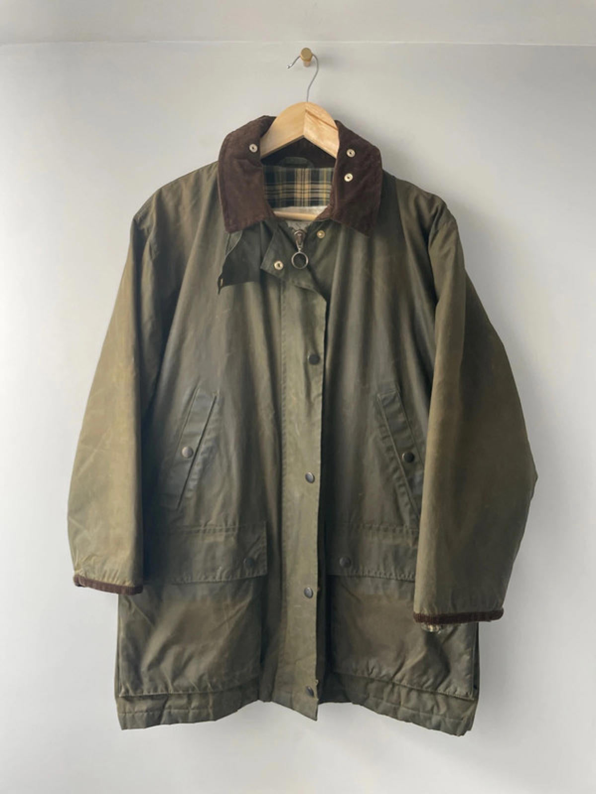 Men’s St Michael Country Wax Jacket Coat In Khaki - Medium - 2076
