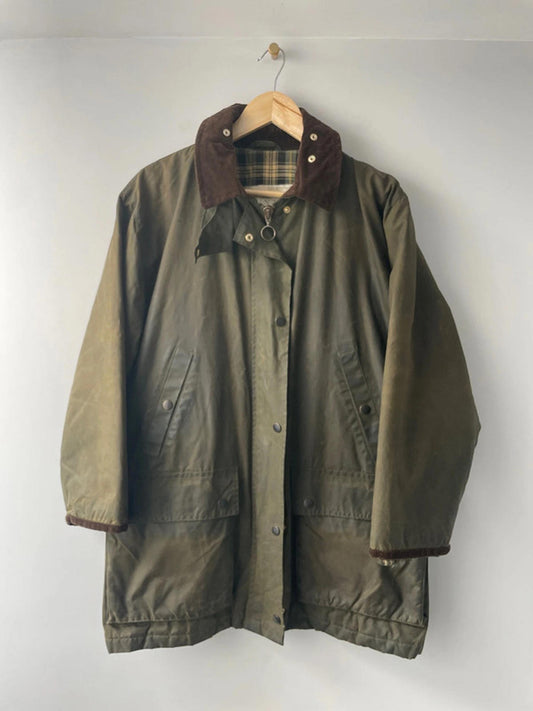 Men’s St Michael Country Wax Jacket Coat In Khaki - Medium - 2076