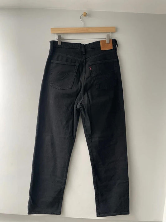 Women’s Levi’s High Waisted Ribcage Straight Fit Jeans In Black - W30/L29 - 2906