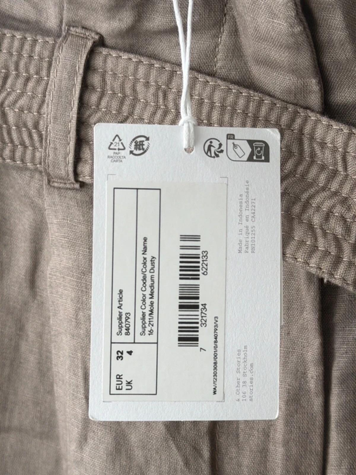 Women’s & Other Stories linen tie front paperbag style trousers - Uk4 - 3369