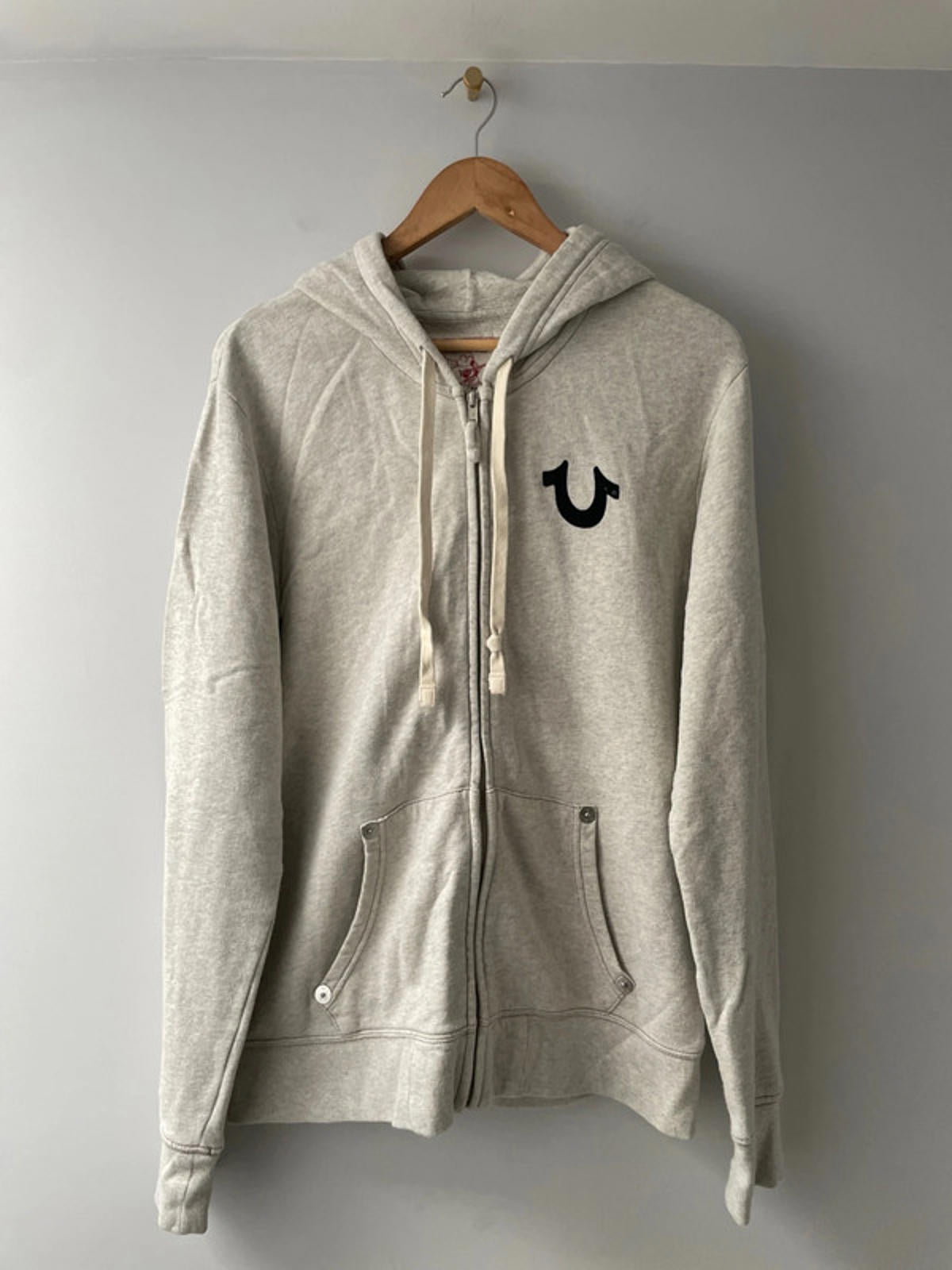 Men’s True Religion Printed Zip Through Hoodie Top - Medium - 1990