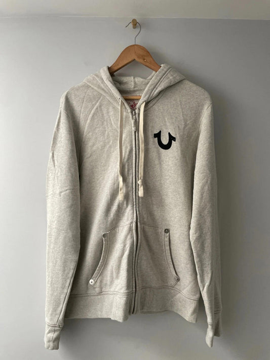 Men’s True Religion Printed Zip Through Hoodie Top - Medium - 1990