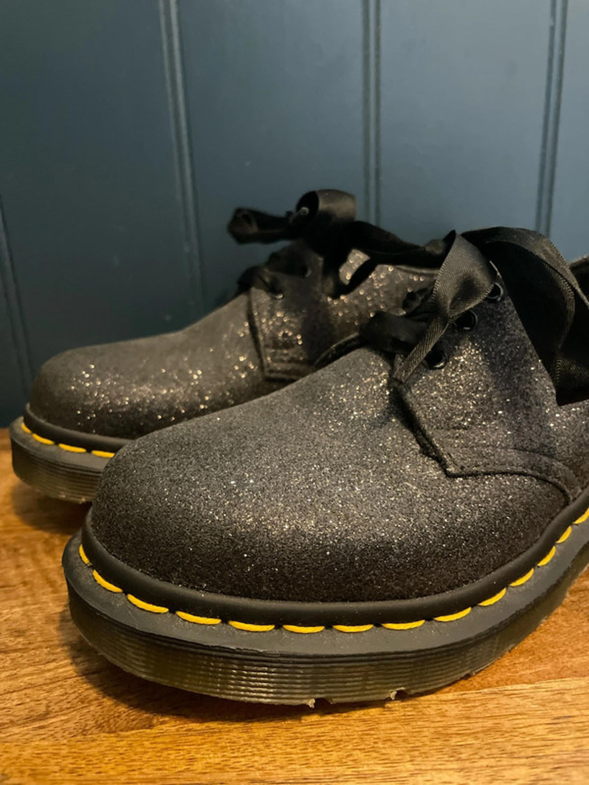 Women’s Dr Martens 1461 Farrah Chunky Glitter Oxford Shoes in Black - UK4 - 2554