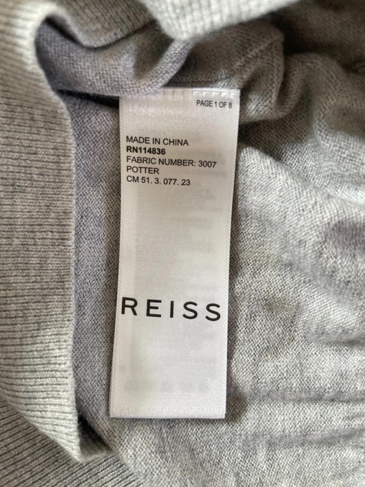 Men’s Reiss Premium Wool Knitted Polo Top In Grey - Small - 1674