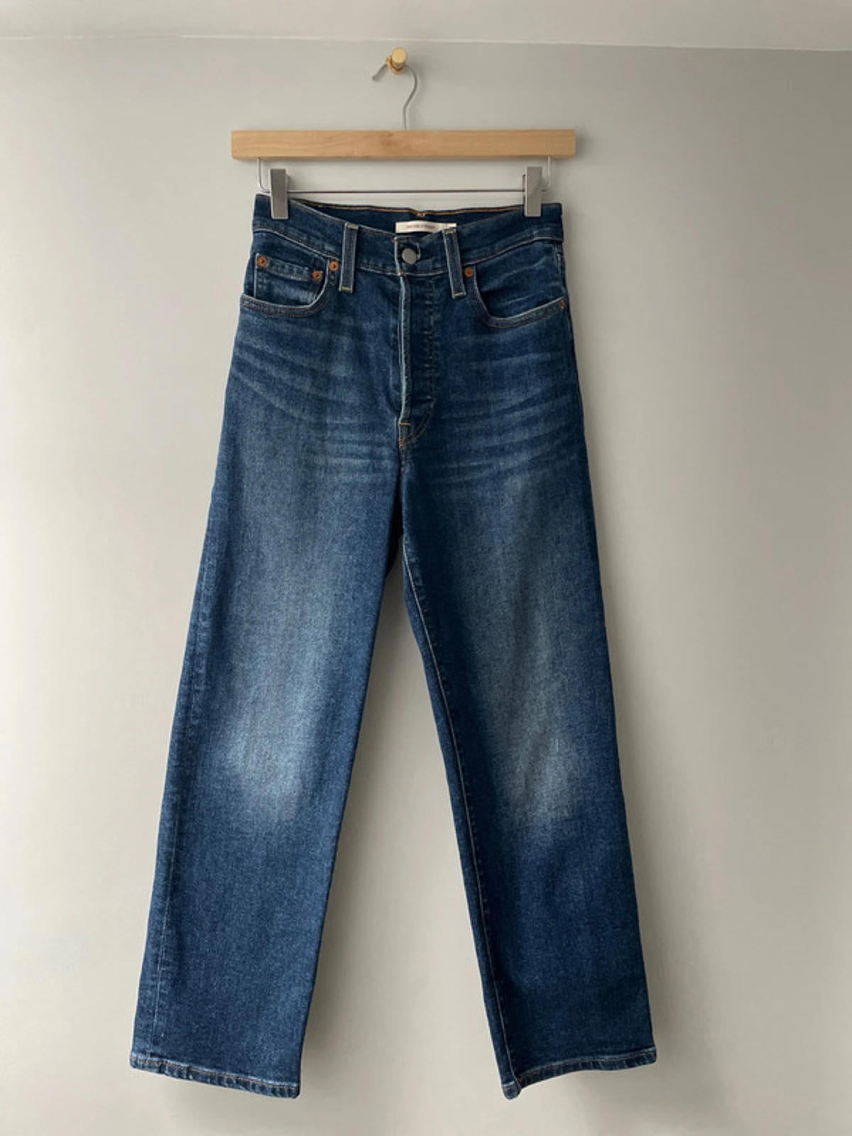 Women’s Levi’s High Waisted Ribcage Boot Cut Fit Jeans In Navy - W25/L27 - 2652
