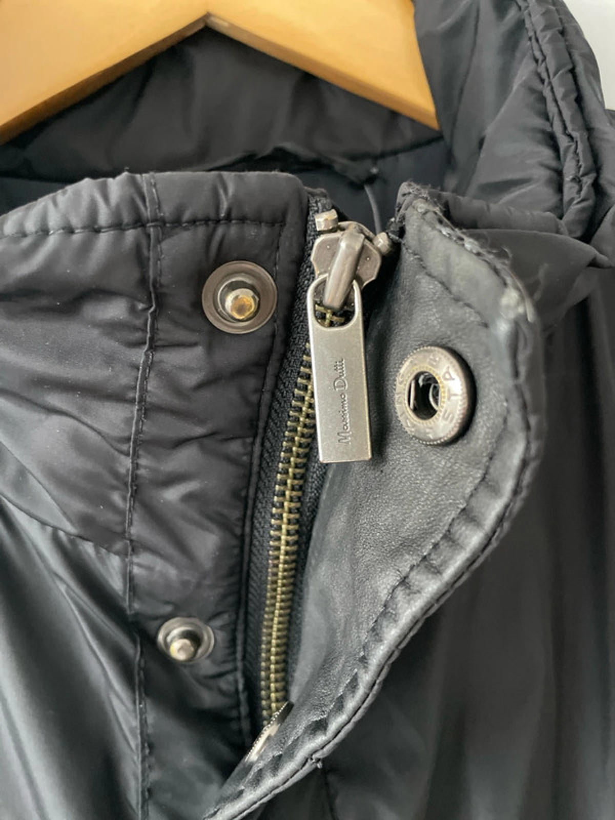 Men’s Massimo Dutti Zip Through Padded Jacket Coat In Black - XLarge