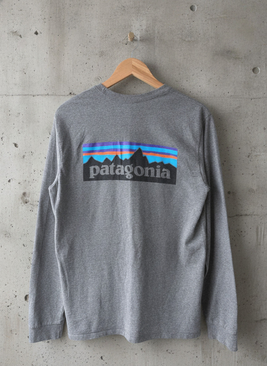Men’s Patagonia Long Sleeve Crew Neck Printed T-Shirt In Grey  - XSmall - 3468