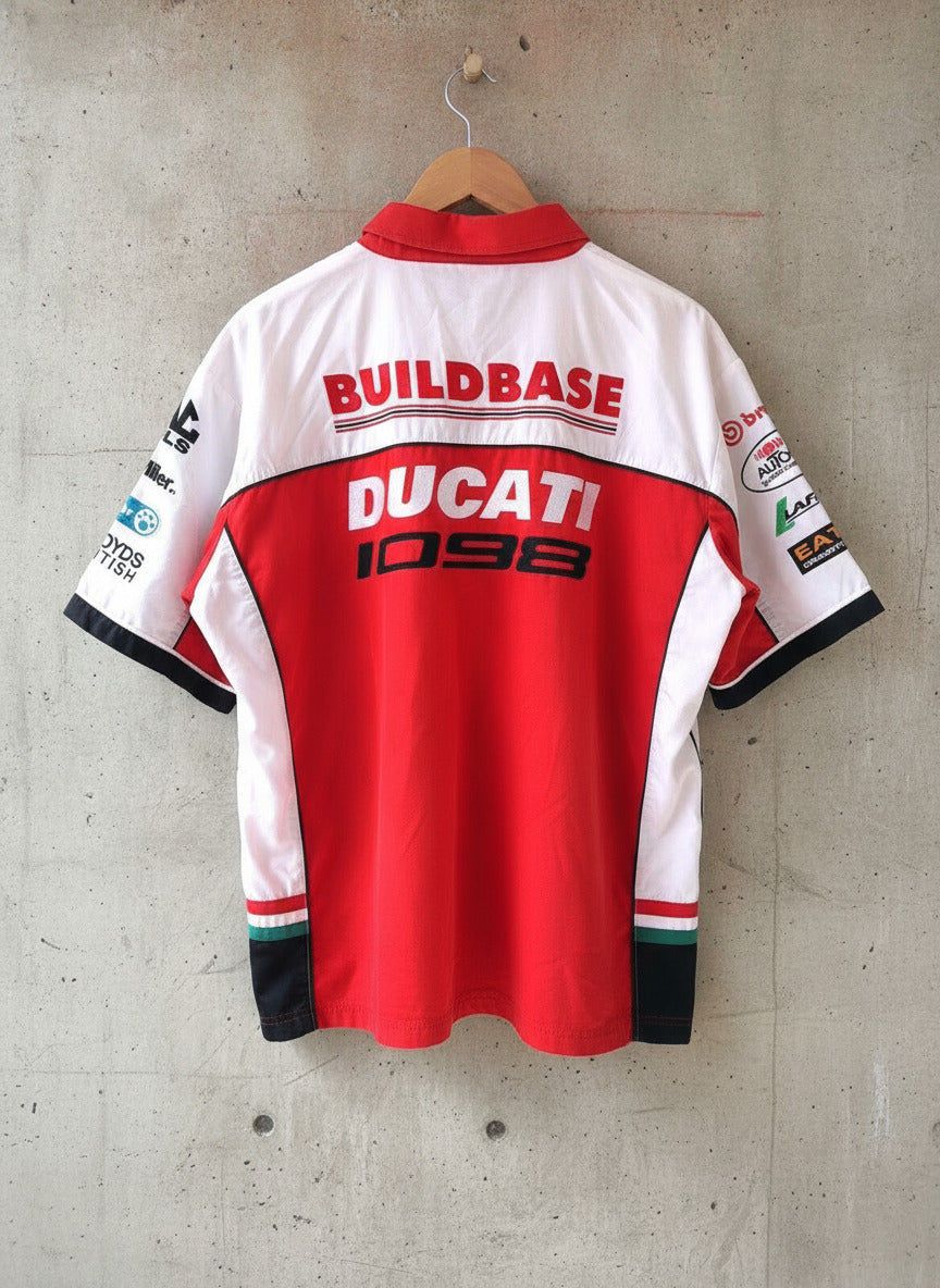 Mens Ducati Corse Red and White Racing Team Shirt - XLarge - 3523