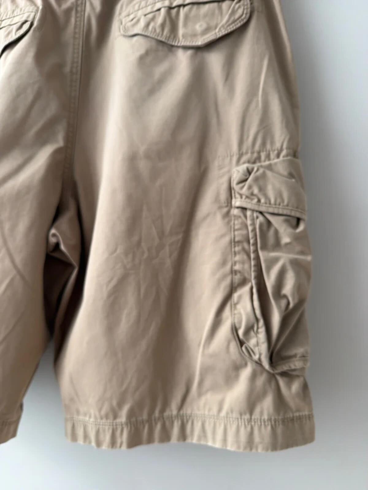 Men’s cargo combat baggy fit shorts in beige - W36 - 3404