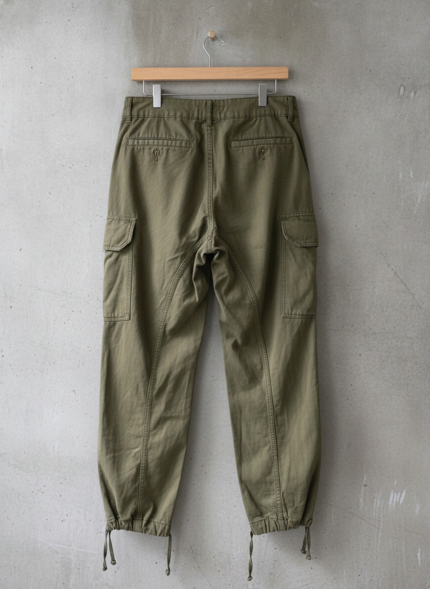 Women's Pull and Bear Baggy Fit Cargo Trousers in Khaki - W32/L29 - 2754
