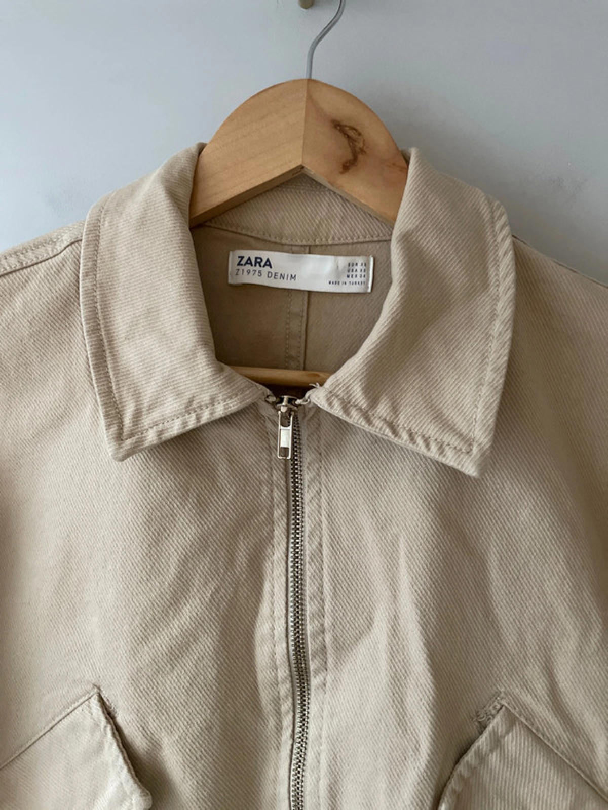 Women’s Zara Cropped Denim Jacket In Cream - XSmall - 2502