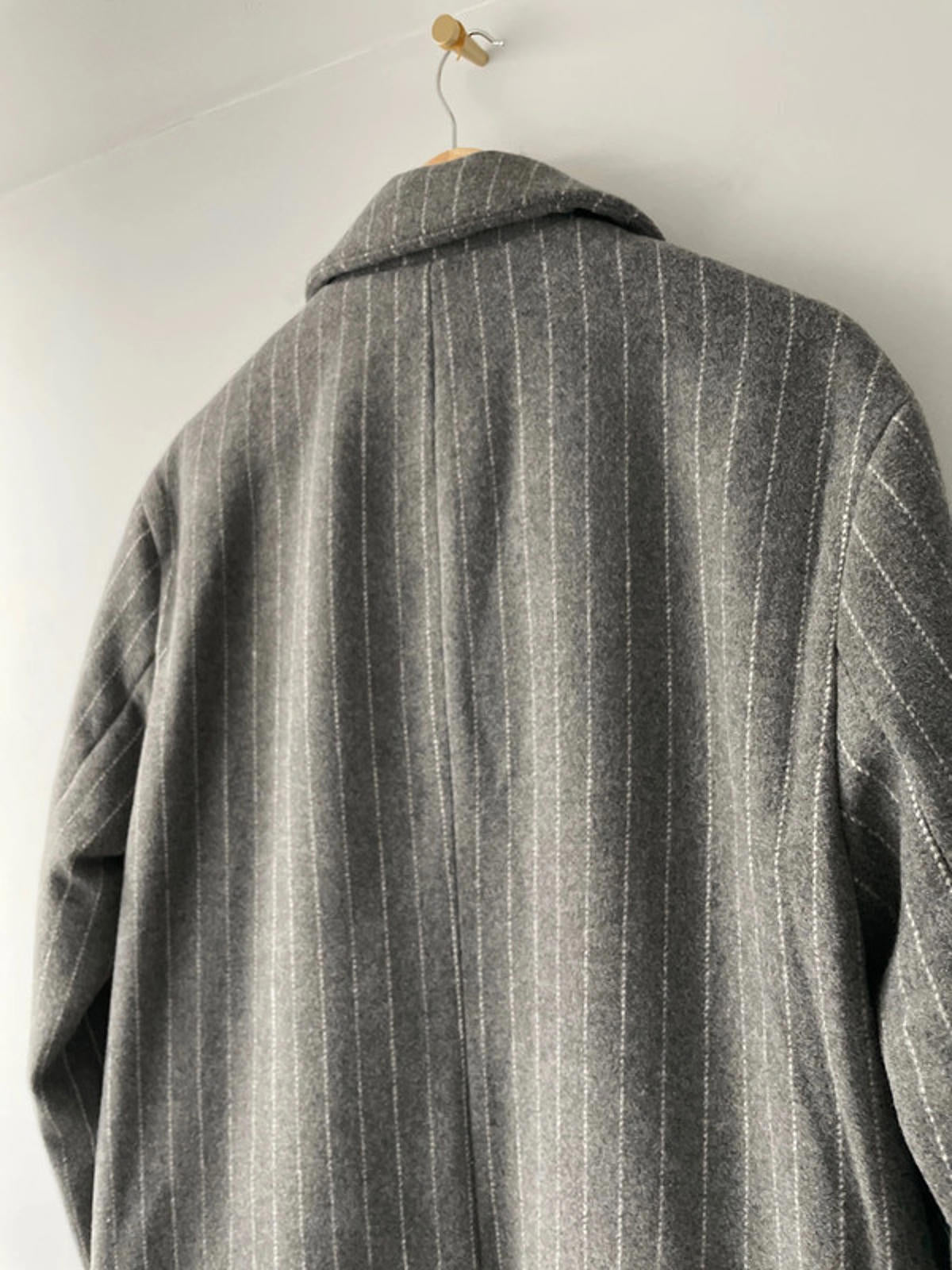 Women’s JDY Pine stripe 100% Wool Oversized Blazer Jacket In Grey - Small - 2331