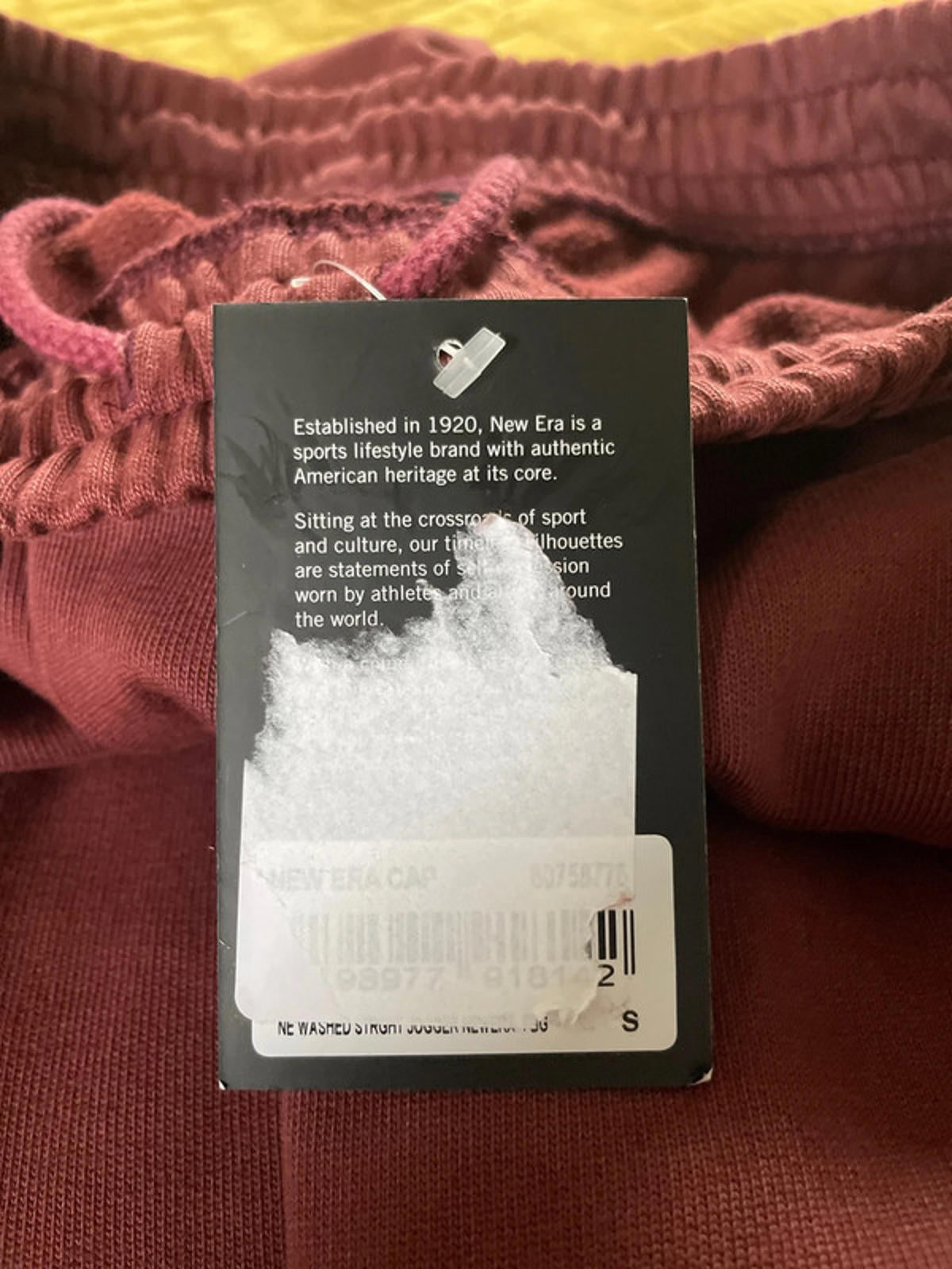 Men’s New Era Jogging Bottoms In Burgundy - Medium - W32/L32 - 2435