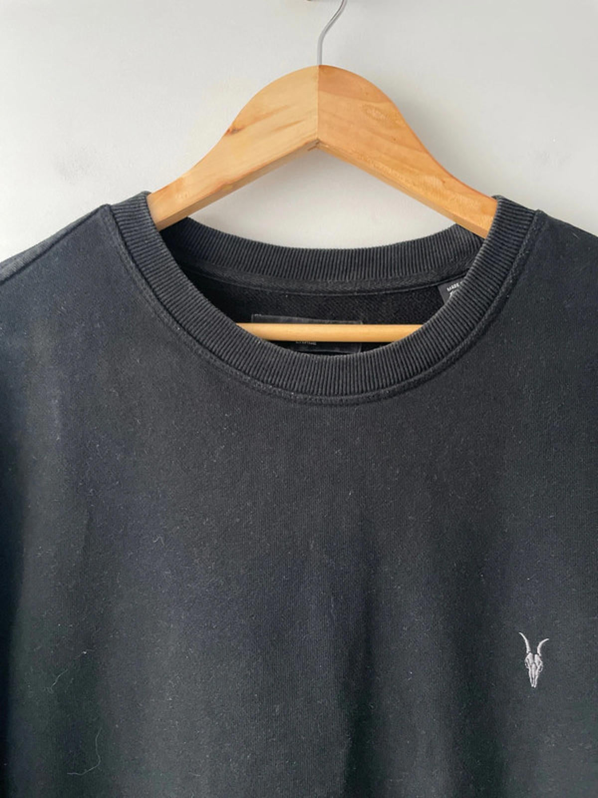 Mens Allsaints Crew Neck Long Sleeve Sweatshirt In Black - Large - 2549