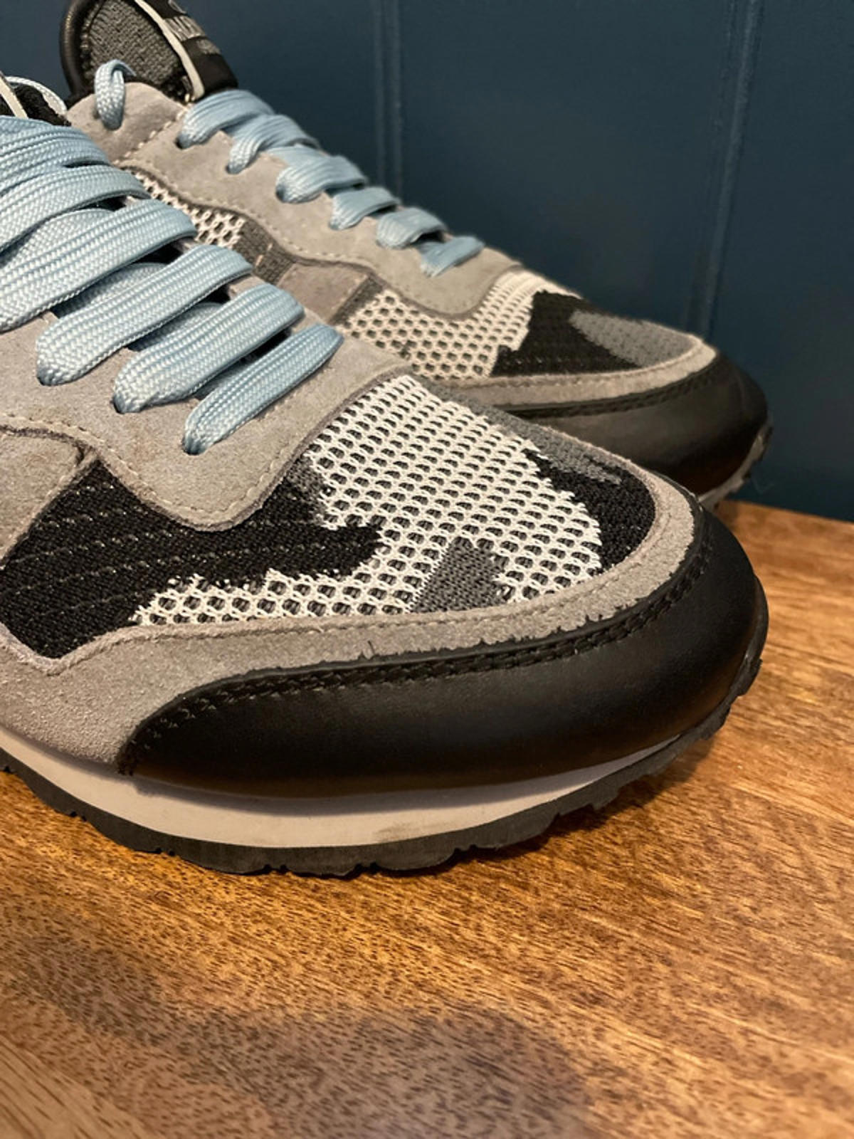 Women’s Valentino Garavani Camouflage Suede Trainers in Black/Grey - UK5 - 2656