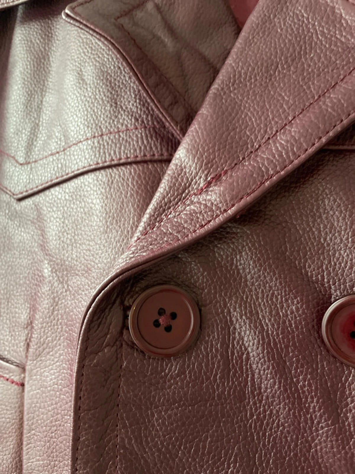 Men’s Infinity Premium Leather Peacoat Jacket In Burgundy - Medium - 2498