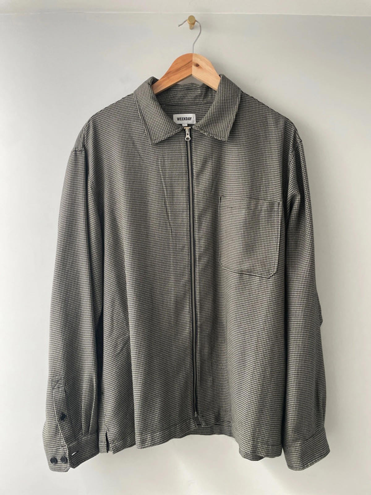 Men’s Weekday Mini Check Lightweight Harrington Jacket - XLarge - 2034