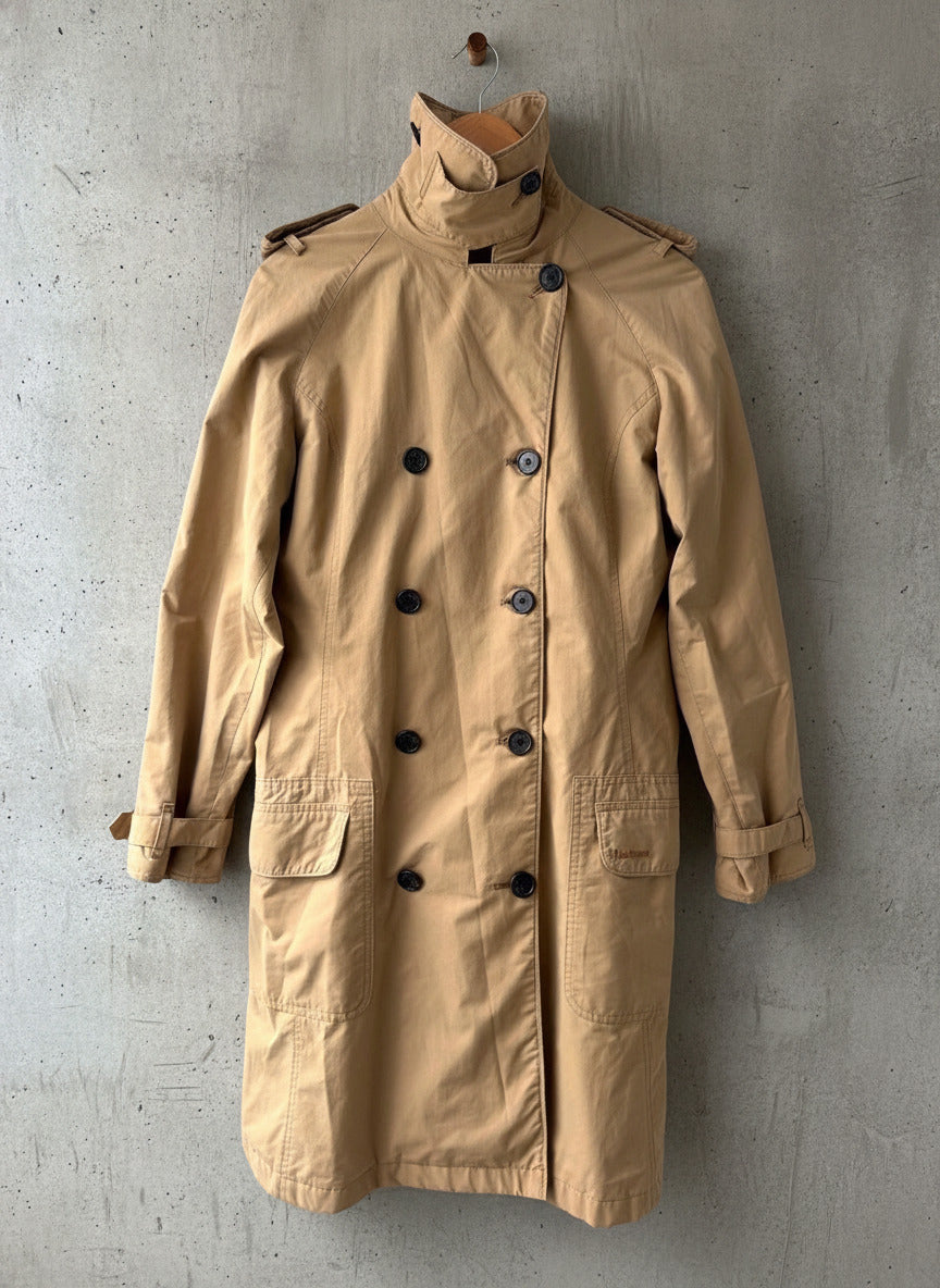 Women’s Barbour Valerie Classic Trench Coat Mac In Beige - Uk12 - 3796