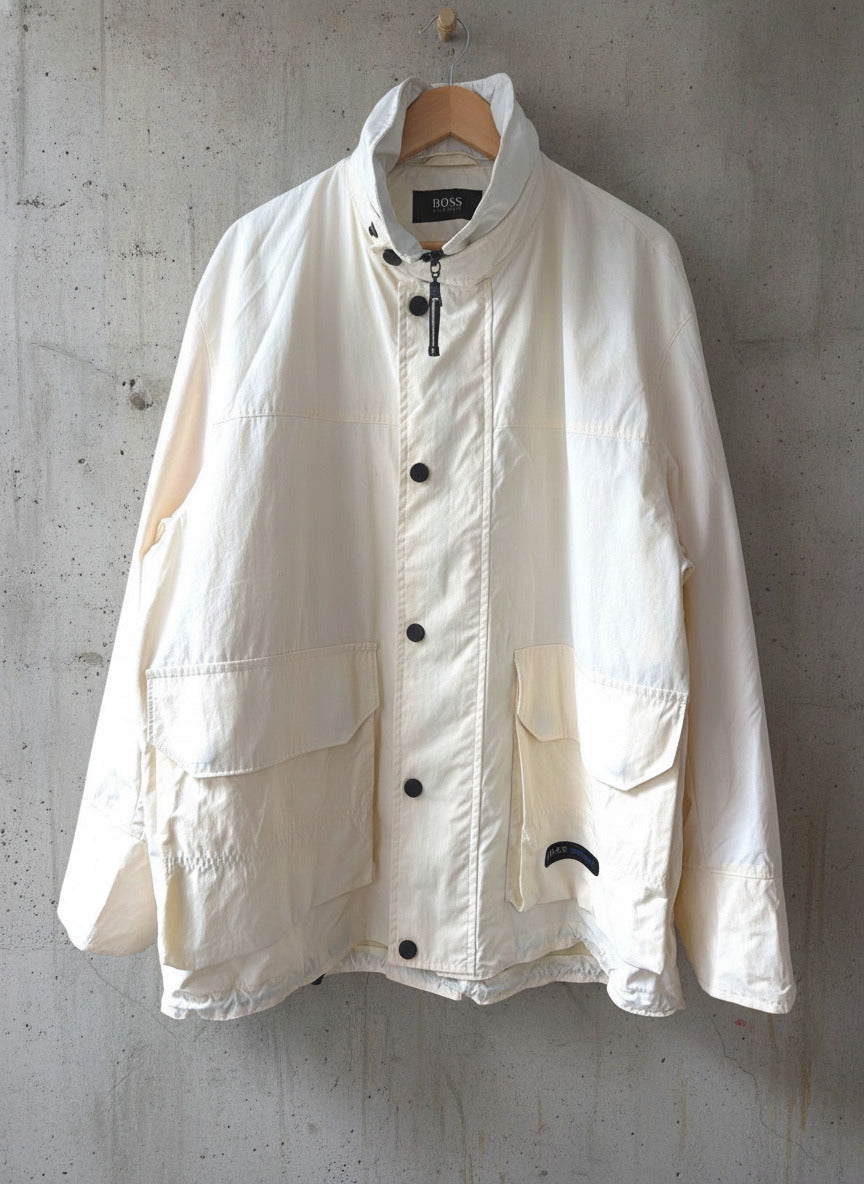 Men’s Hugo BOSS Sport Vintage Lightweight Jacket Coat In Cream - XLarge - 3667