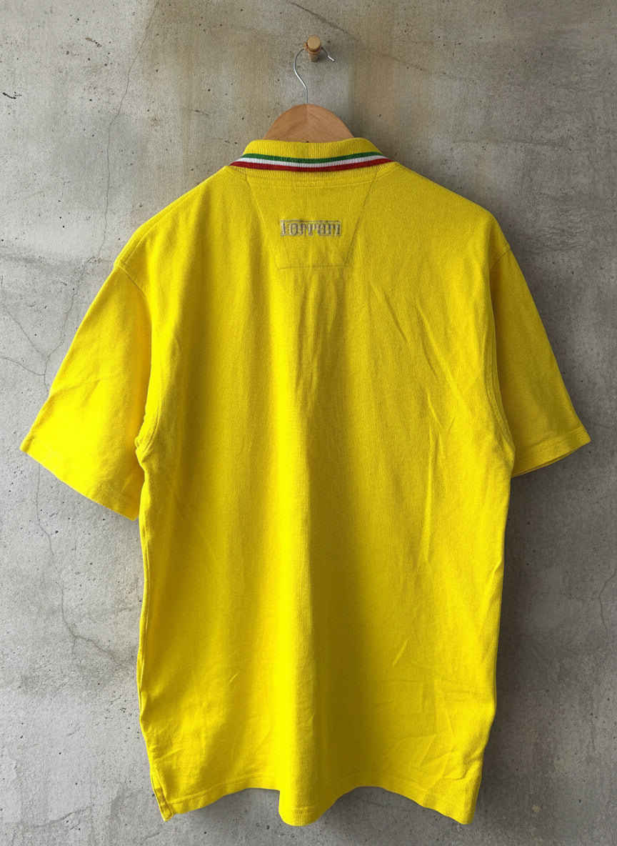 Men’s Vintage Ferrari Hungarian 2000 Grand Prix Polo In Yellow - Large - 3716