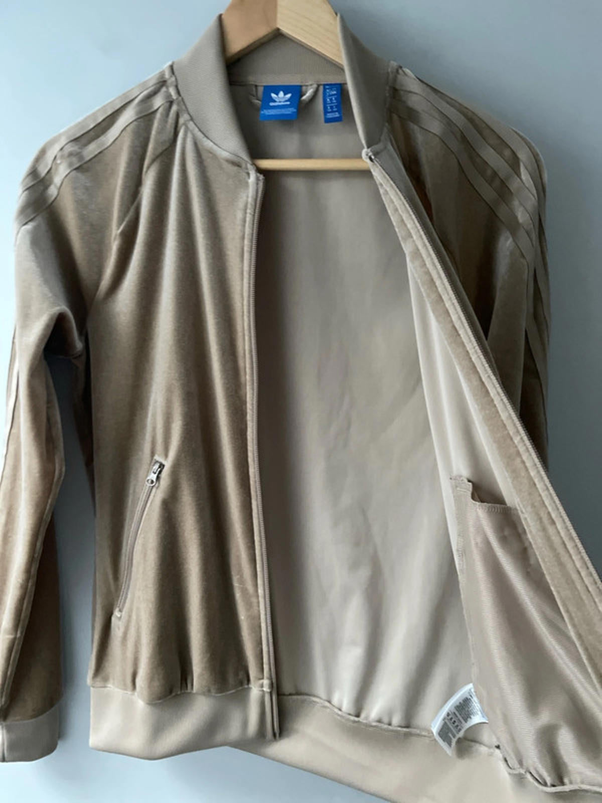 Women’s Adidas Adicolor Limited Edition Firebird Track Jacket In Beige Velour - UK8 - 2522