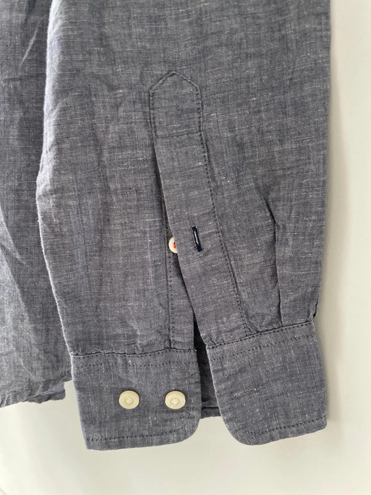 Men’s Tommy Hilfiger Premium Linen Long Sleeve Shirt In Blue - XLarge - 1551