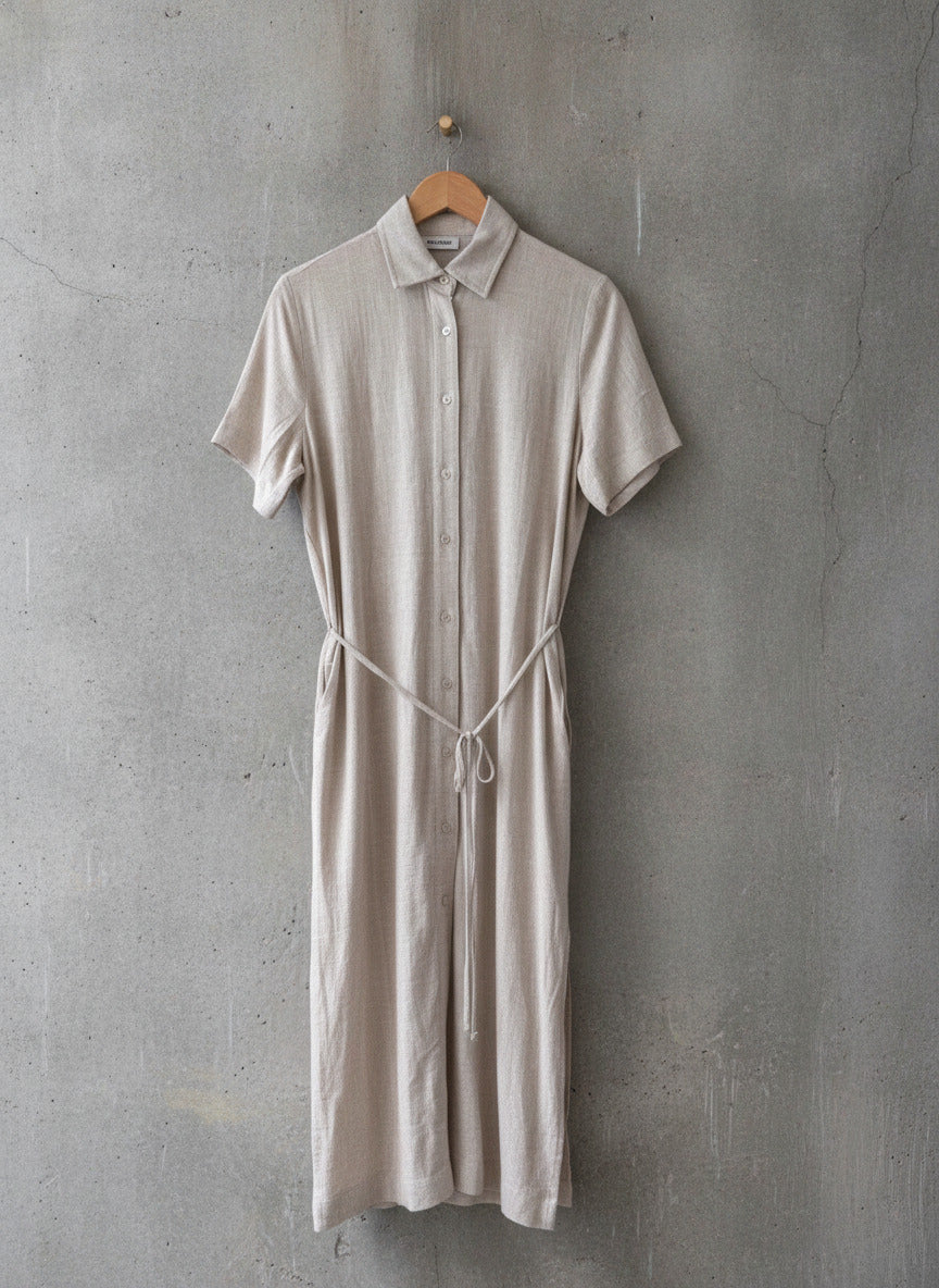 Women’s Weekday Carla Premium Linen Dress In Beige - XSmall - 3214
