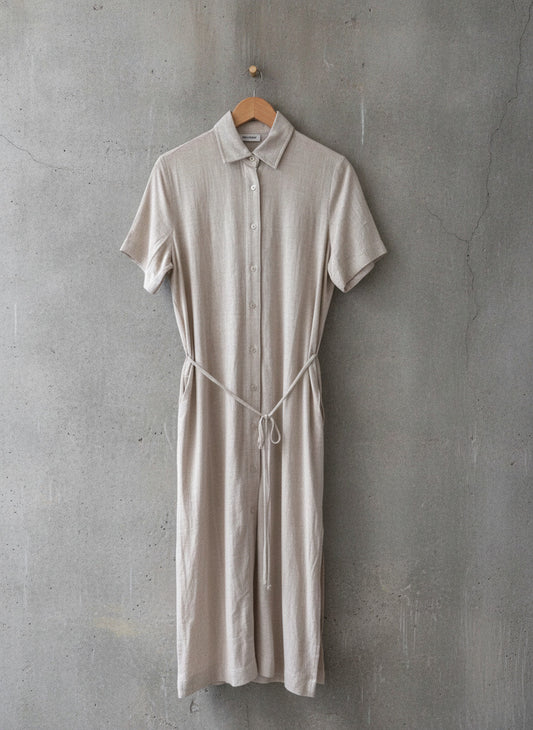 Women’s Weekday Carla Premium Linen Dress In Beige - XSmall - 3214