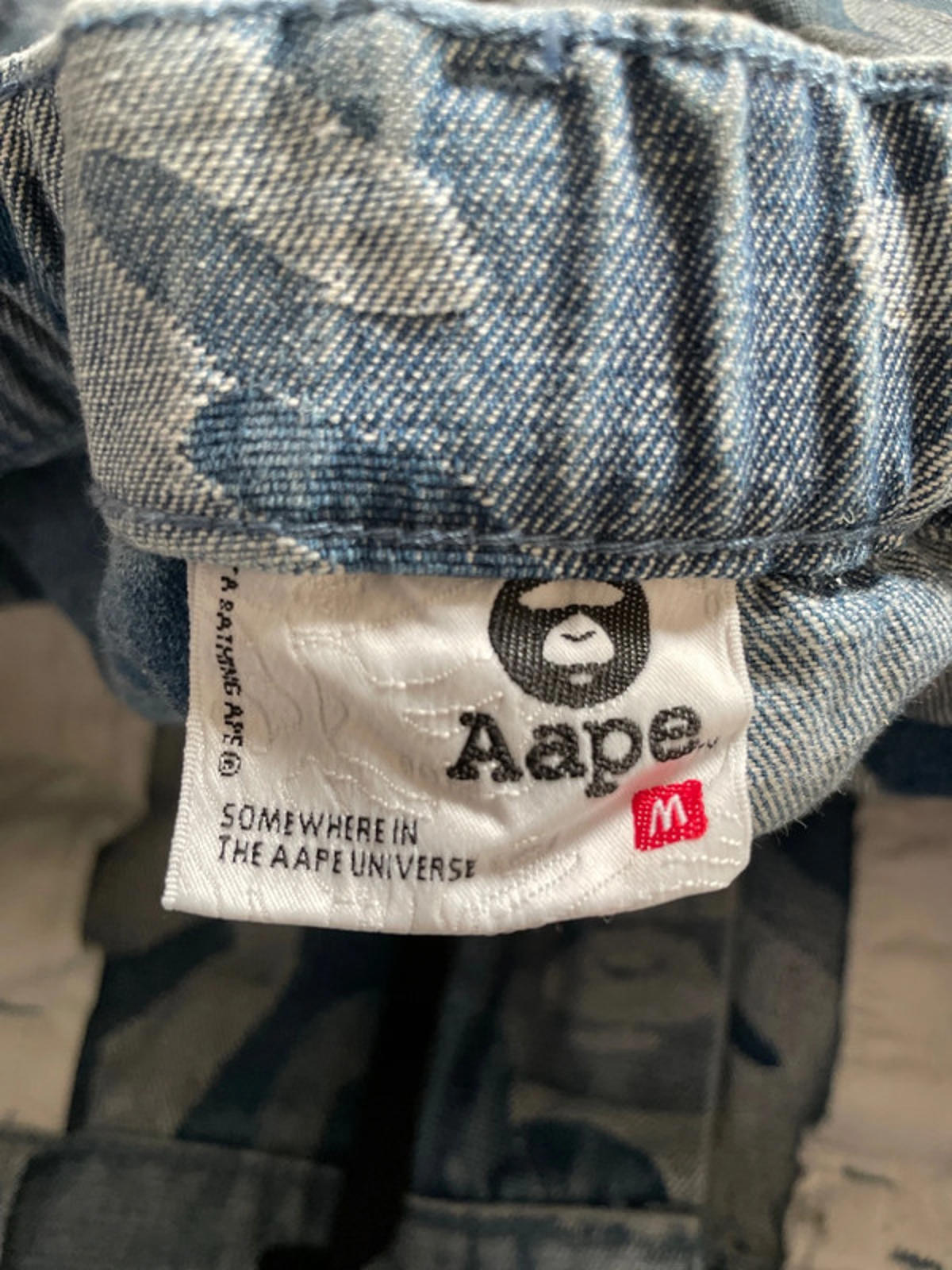 Men’s AAPE By A Bathing Ape Washed Loose Fit Jeans In Blue - W34/L30 - 2551