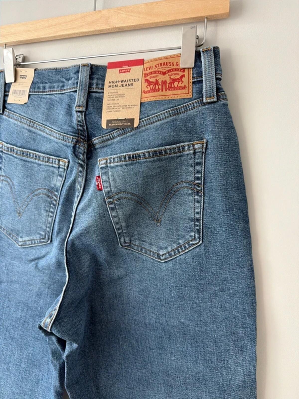 Women’s High Waisted Straight Leg Stretch Fit Mom Jeans - W28/L27 - 3434