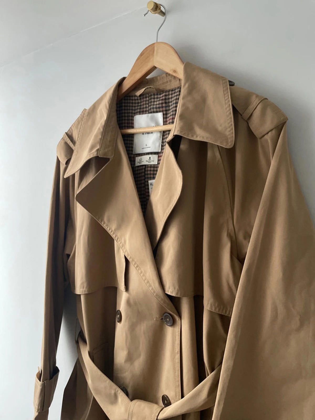 Women’s Abercrombie & Fitch Classic Trench Coat In Camel - Large - 2439
