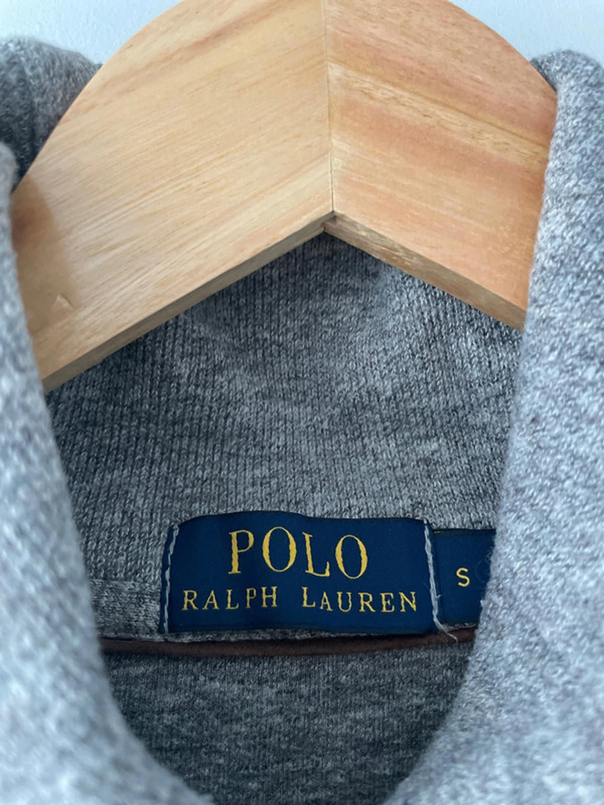 Men’s Ralph Lauren Shawl Collared Jumper Top In Grey - Small - 2263