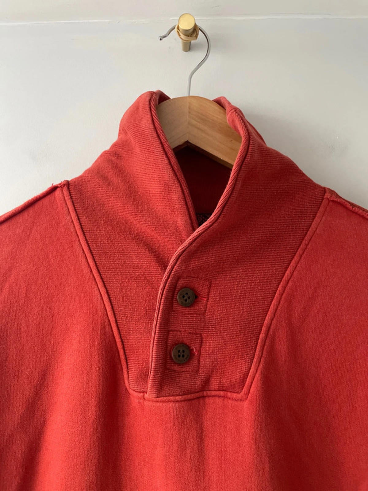 Men’s Woolrich Shawl Collar Jumper Top In Red - Medium - 2449