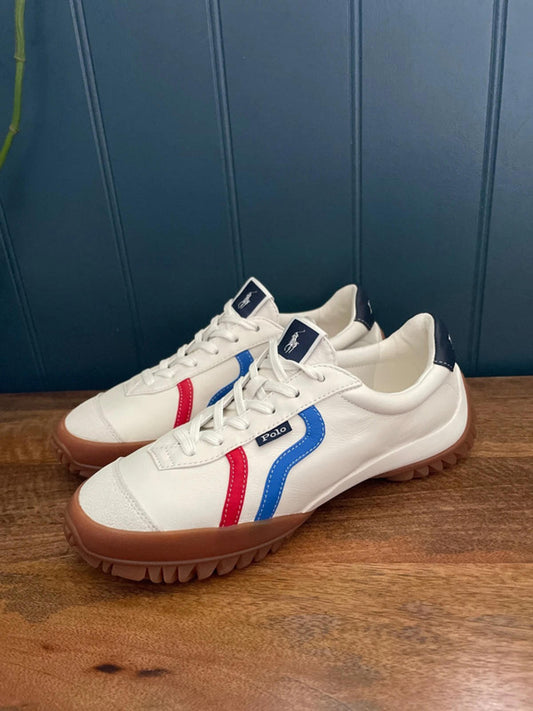 Women’s Ralph Lauren White Chunky Nappa Leather Ballerina Style Trainers in White - UK4 - 2893