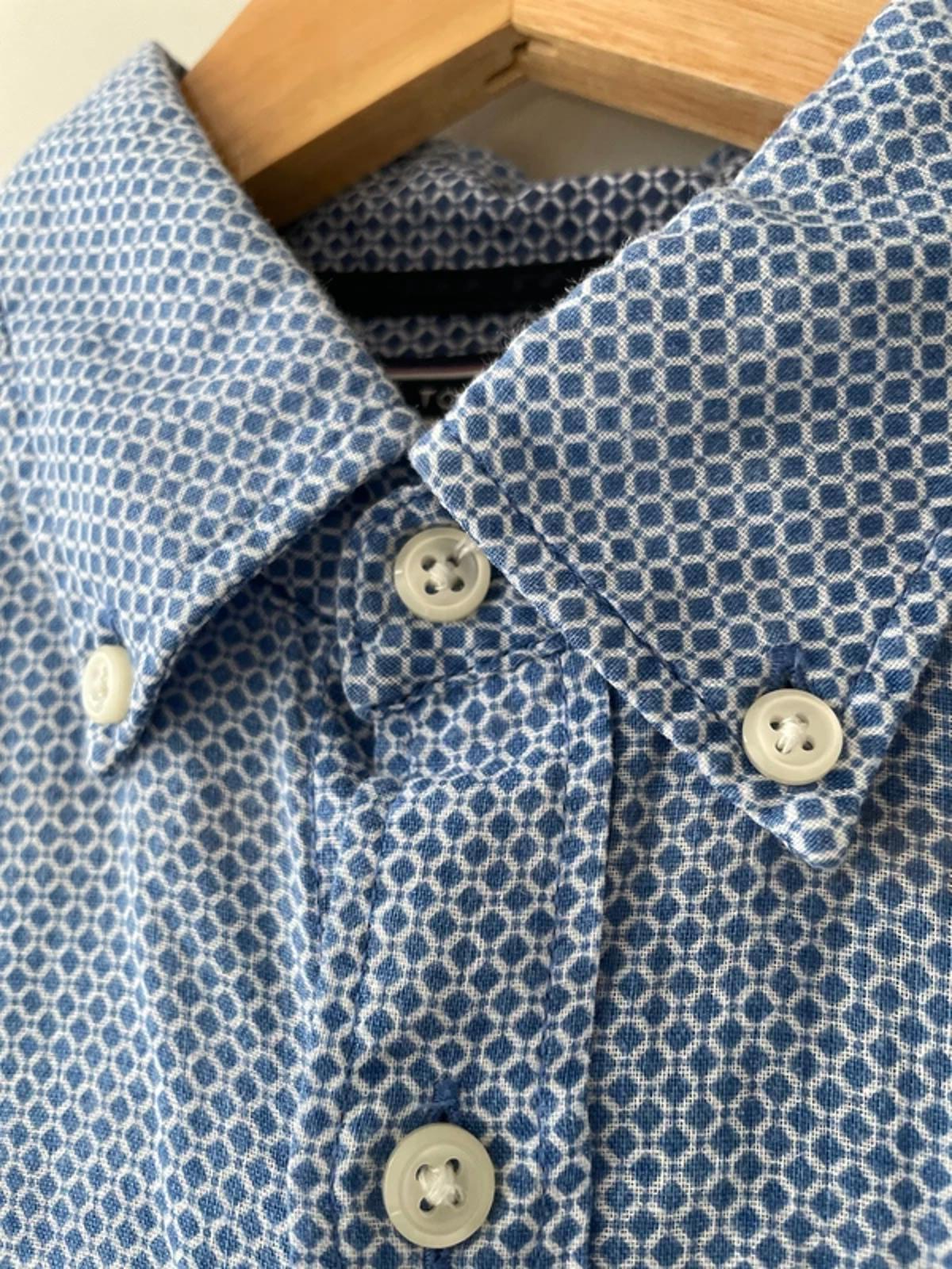Men’s Tommy Hilfiger Premium Linen Short Sleeve Shirt In Blue - Small - 3017