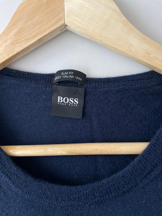 Men’s Hugo Boss 100% Wool Crew Neck Slim Fit Jumper - Large - 2010