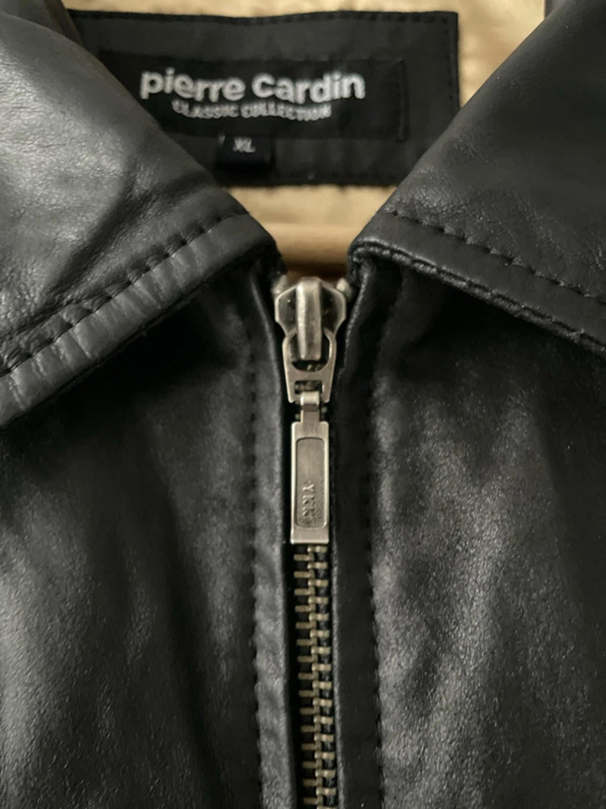 Men’s Pierre Cardin Premium Soft Leather Harrington Jacket In Black - XLarge - 2552