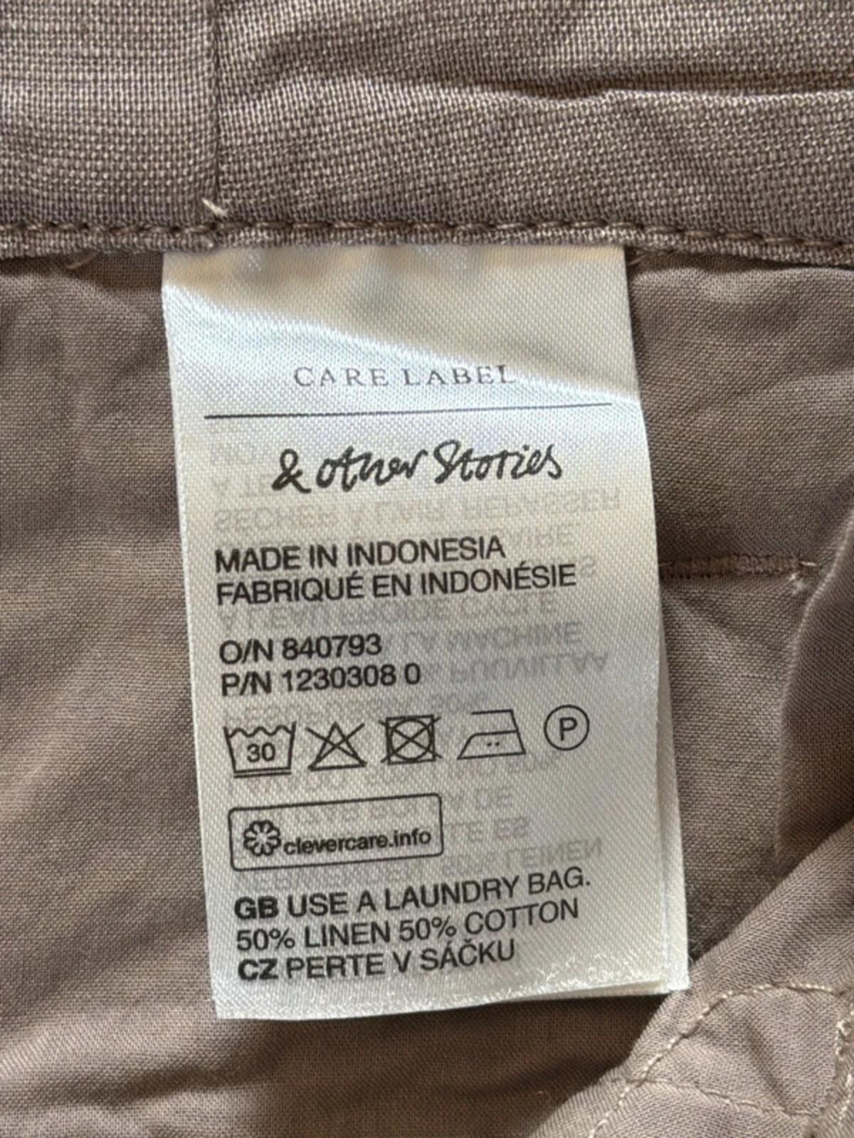 Women’s & Other Stories linen tie front paperbag style trousers - Uk4 - 3368