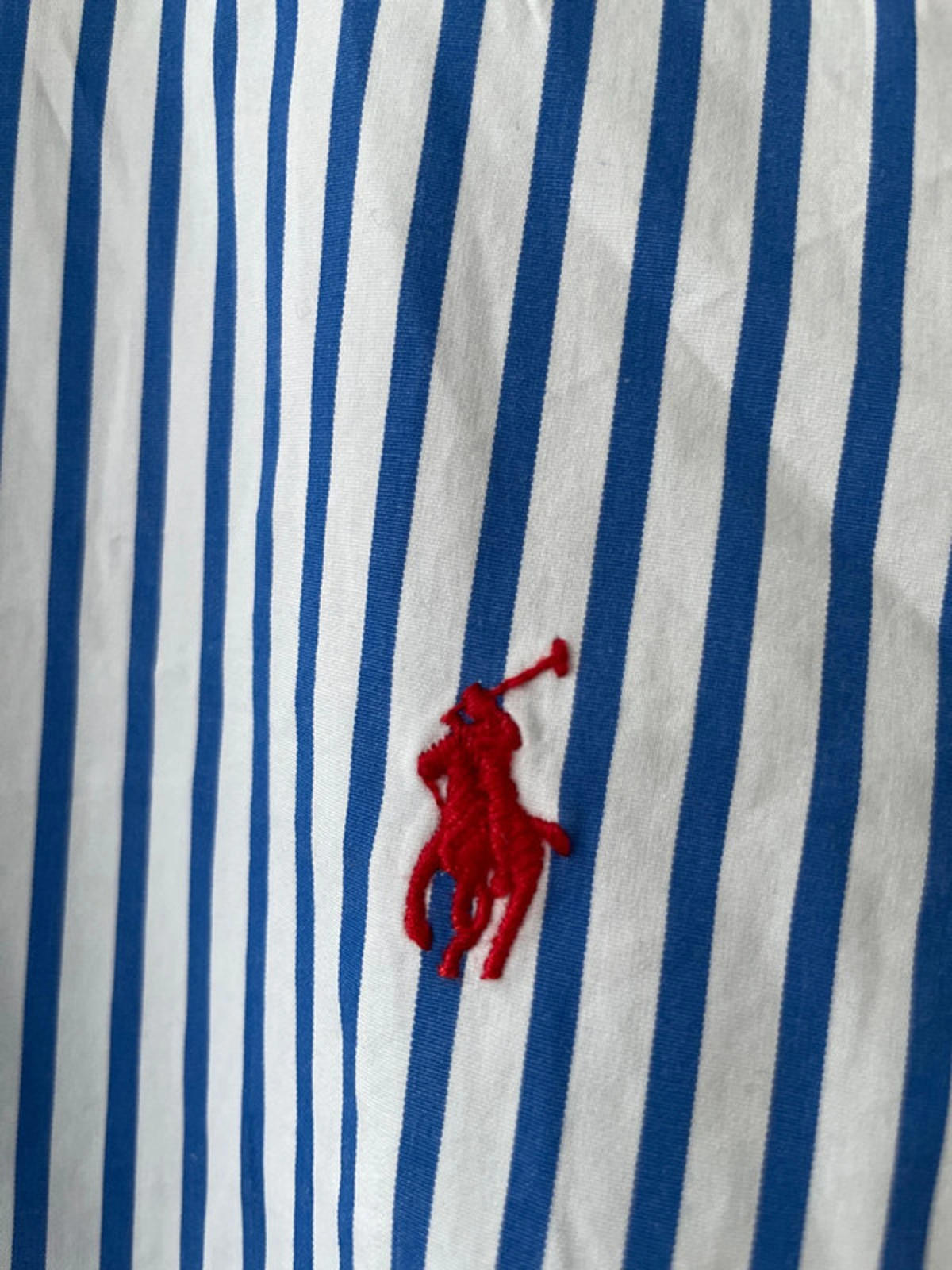 Men’s Ralph Lauren Stripped Oxford Long Sleeve Shirt In Navy/White - Xlarge - 2567