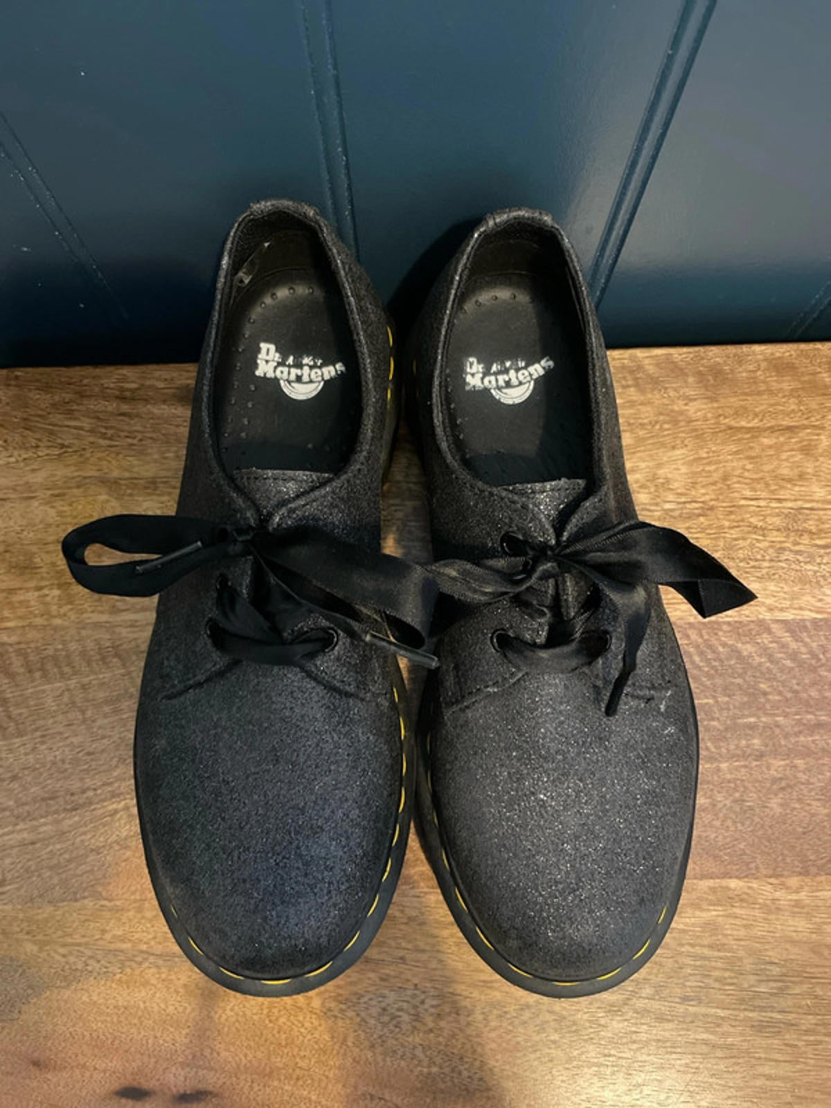 Women’s Dr Martens 1461 Farrah Chunky Glitter Oxford Shoes in Black - UK4 - 2554