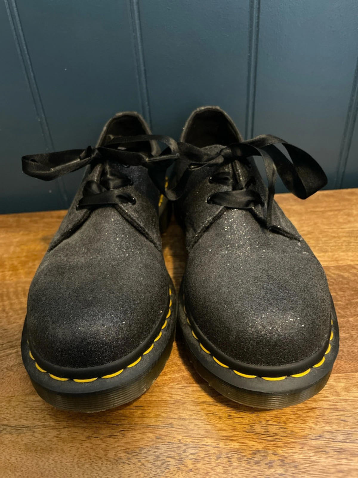 Women’s Dr Martens 1461 Farrah Chunky Glitter Oxford Shoes in Black - UK4 - 2554