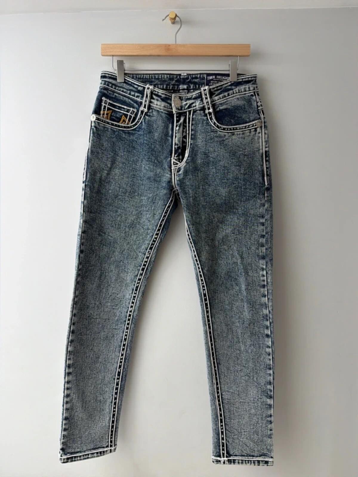 Mens True Religion Made In U.S.A Slim Fit Jeans In Blue - W32/L28 - 3319
