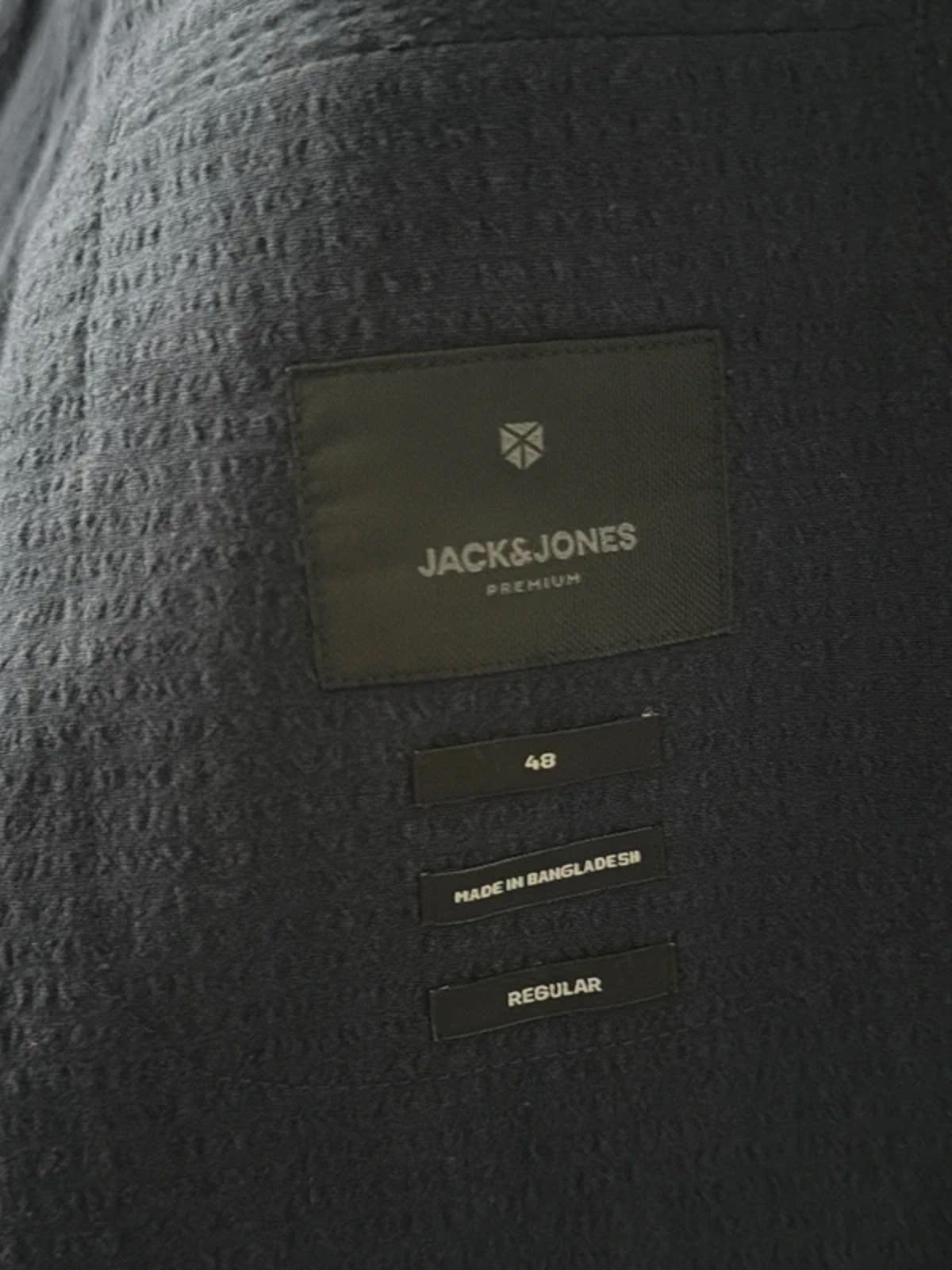 Men’s Jack & Jones Premium Linen Seersucker Blazer In Navy - Medium - 3282