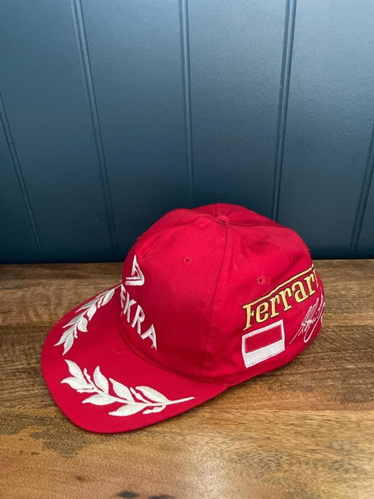 Unisex Ferrari Michael Schumacher Dekra Vintage 90's Cap In Red - 3091