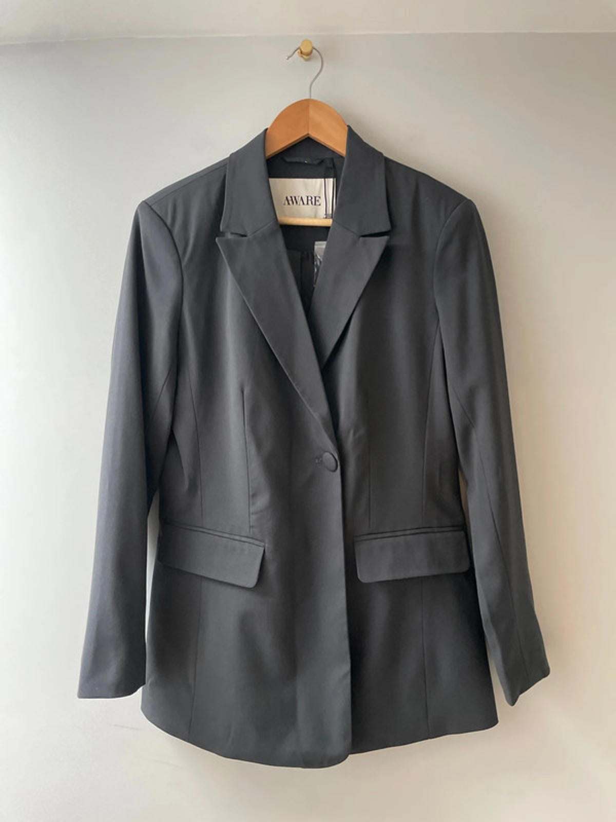Women’s Aware Tailored Single Button Blazer In Dark Grey - UK10 - 2781