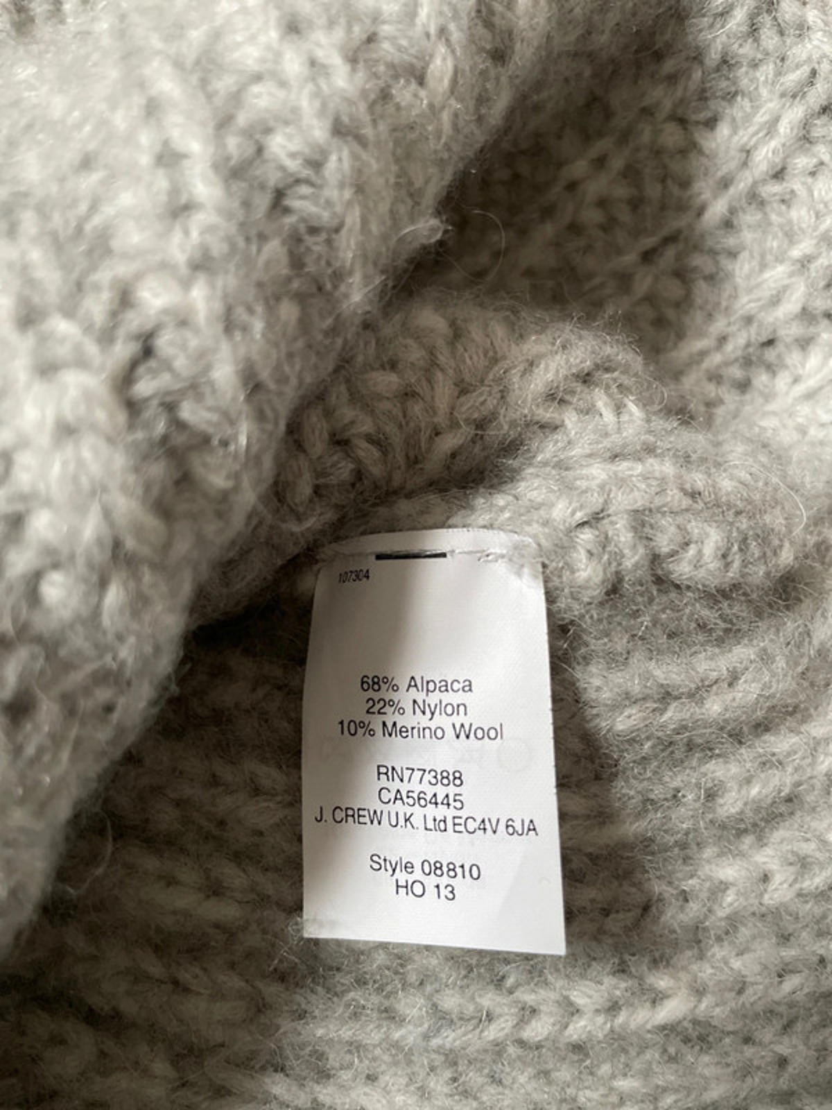 Women’s J.Crew Chunky Knit Alpaca Wool Mix Jumper In Grey - XXSmall - 2444 - RRP £160