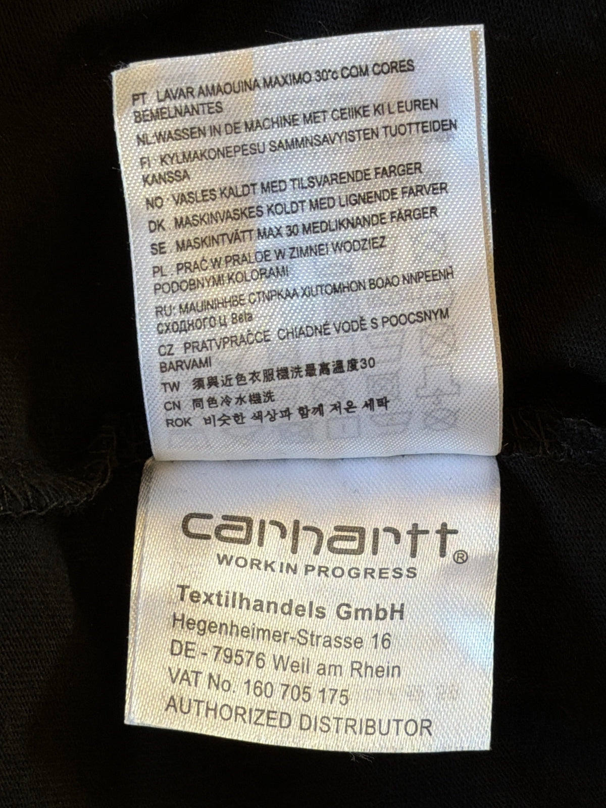 Women’s Carhartt Work In Progress Black Pocket T-Shirt In Black - Large - 3641