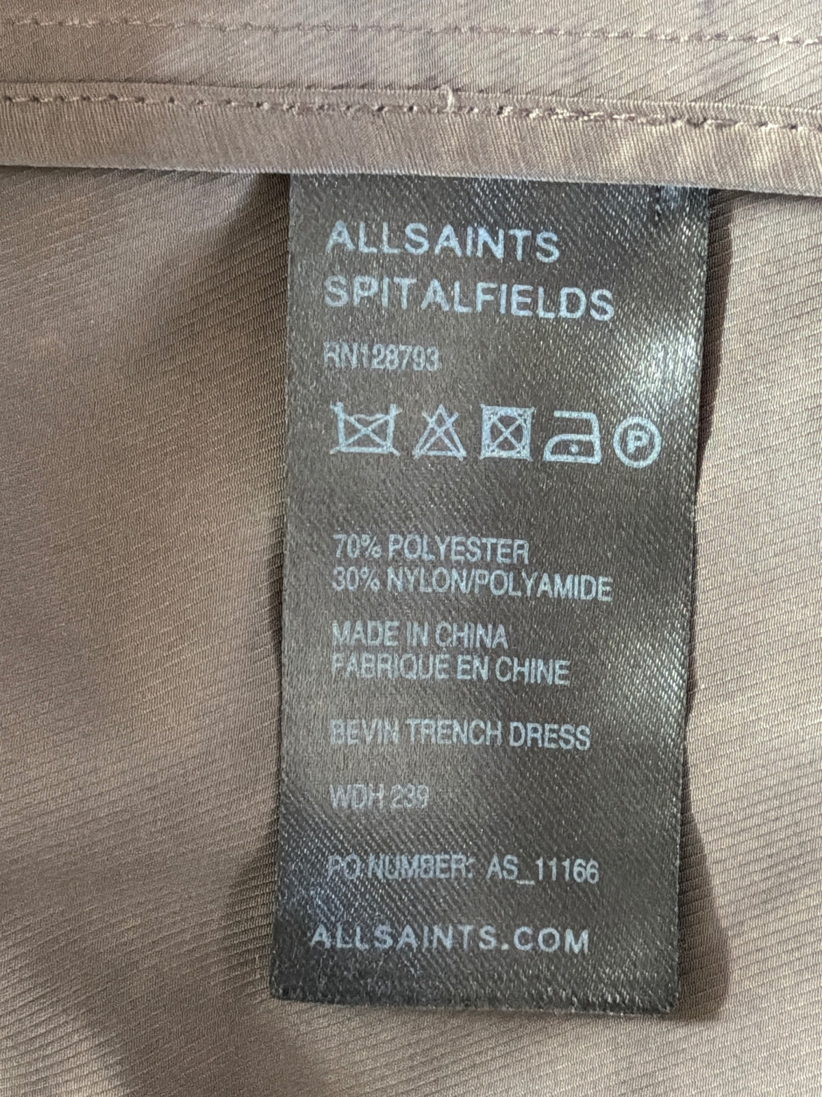 Women’s Allsaints Anais Sleeveless Belted Trench Dress In Brown - Uk14 - 3570