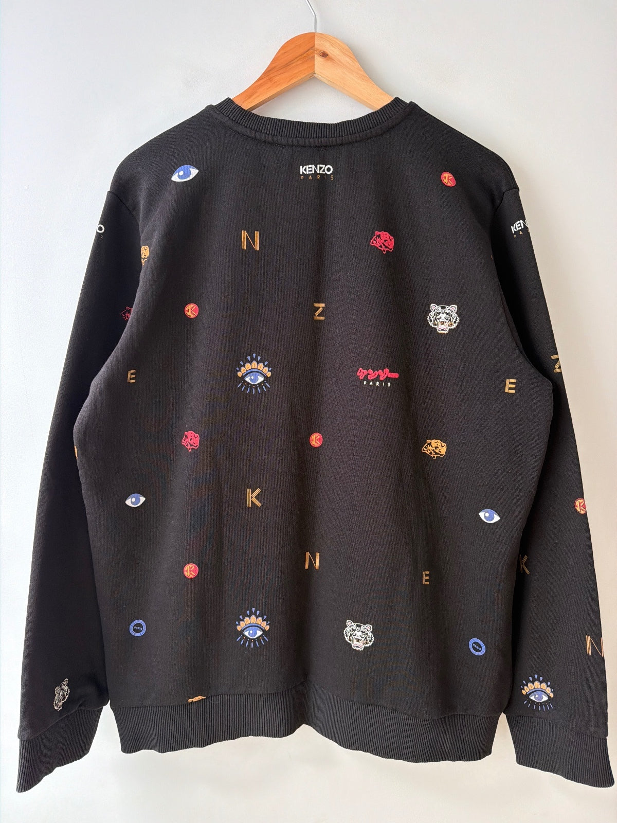 Men’s Kenzo Black Embroidered Tiger Logo Sweatshirt - XXLarge - 3575