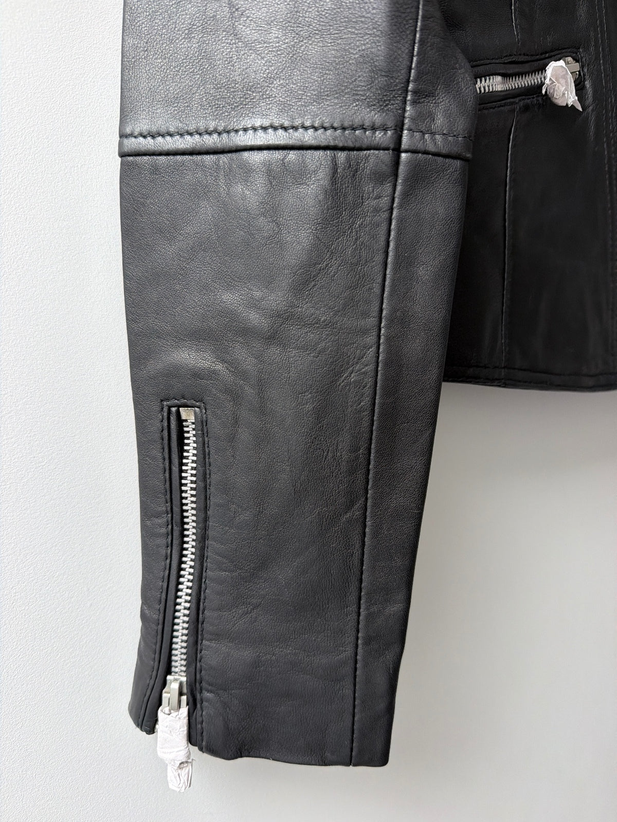 Women’s Barneys Originals Real Leather Biker Jacket In Black - Uk6 - 3714